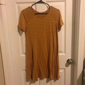 mustard striped dress